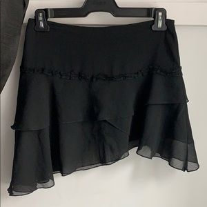 Asymmetrical black frill skirt